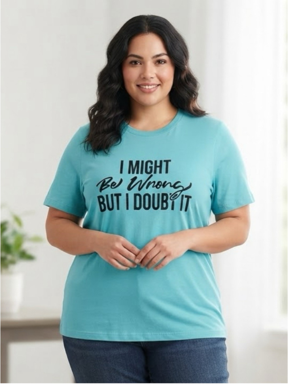 Women's Bella Canvas Graphic Tee Plus 2X 2XL Blue Black cotton poly blend funny